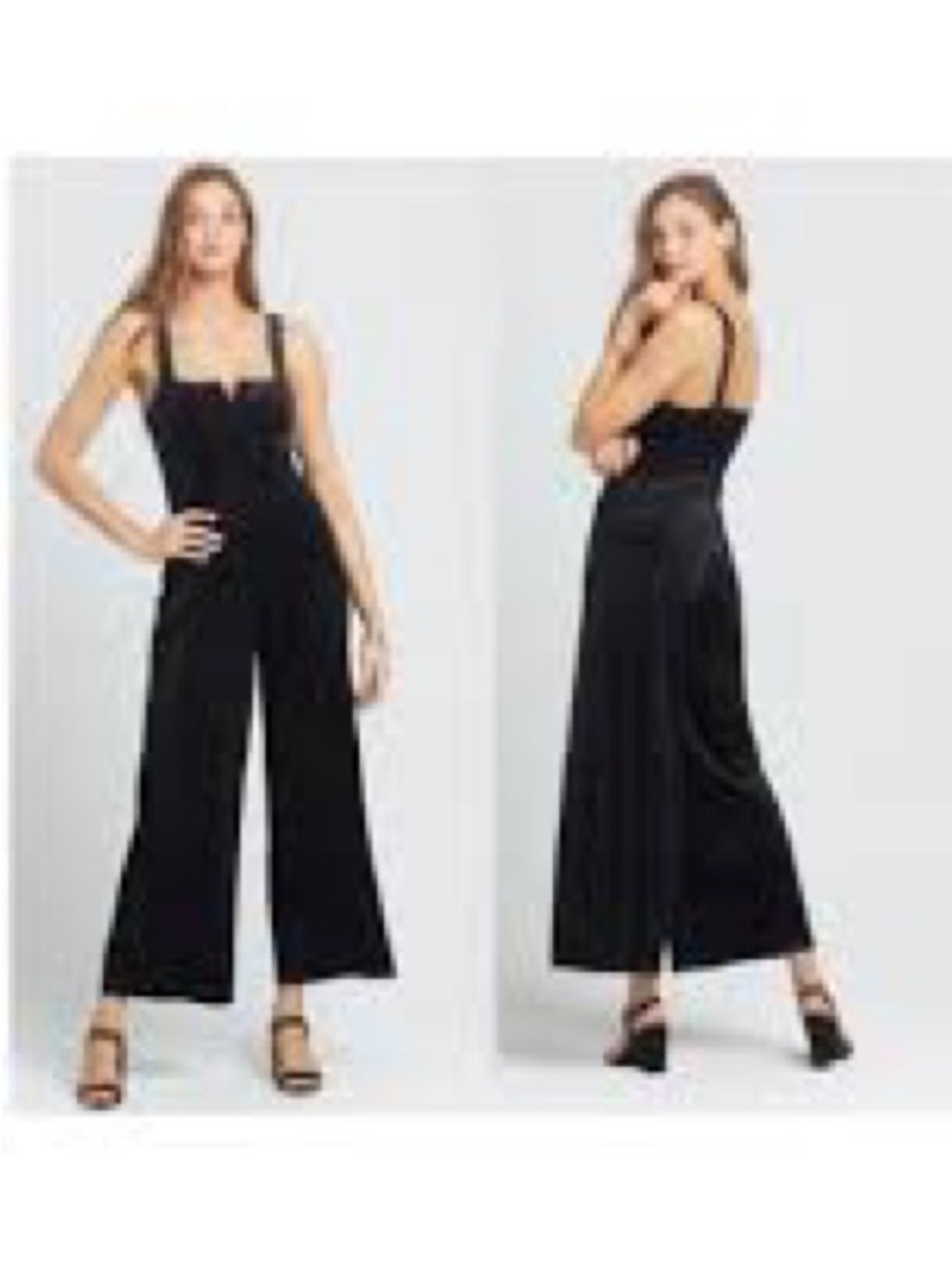 L*Space Selena Black Ribbed V Jumpsuit Size: Medium - Picture 3 of 4